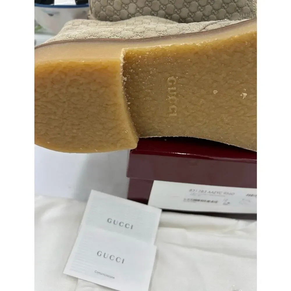 Men's Gucci suede GG embossed desert boots size 12 made in Italy